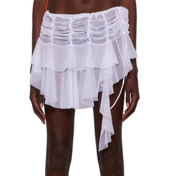 ESTER MANAS Dresses & Skirts - Ester Manas Micro Ruched Skirt White